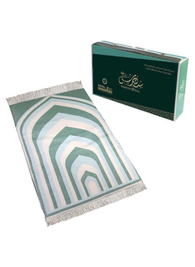 Sundus Royal Turkish Prayer Mat with 3-Layer Memory Foam – Luxury Islamic Prayer Rug for Knee & Joint Support, Extra Soft & Stable, Ideal for Home & Mosque Use (120 × 70 cm) - Image 1